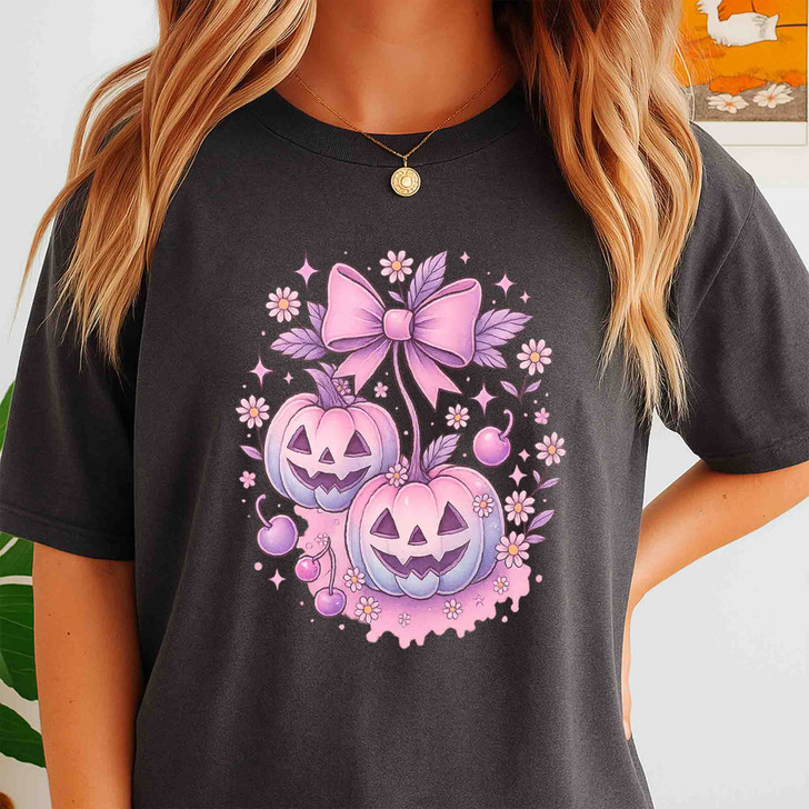 Cotton Candy Jack O’Lantern Pastel Pumpkin Ghost T-shirt S-5XL