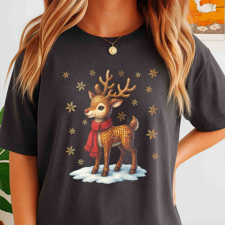Colorful Christmas Disco Snowman Girly Holiday T-shirt S-5XL
