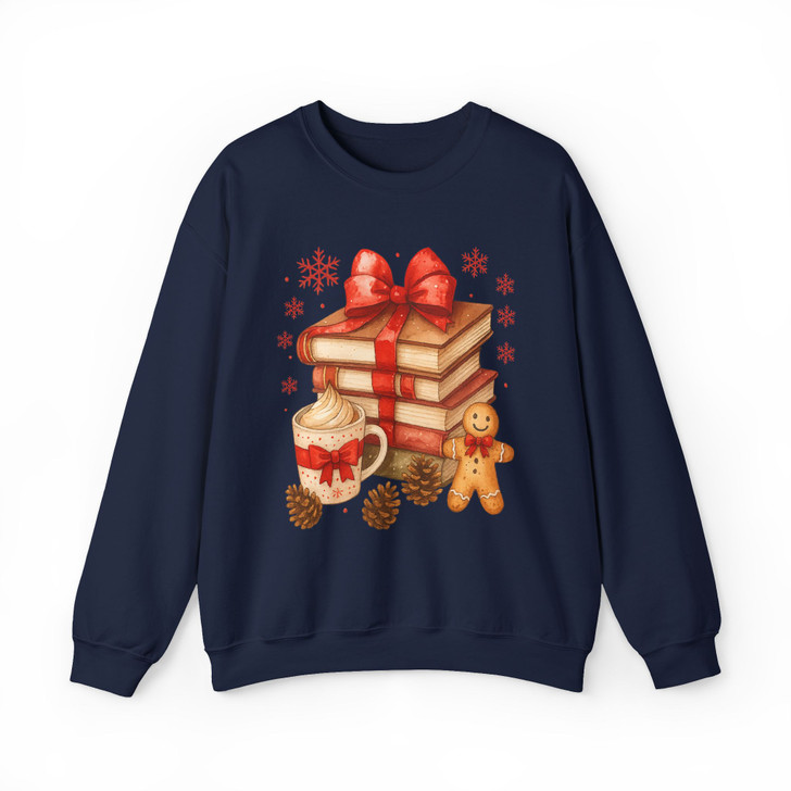 All Booked for Christmas Coquette Holiday Book Lover Sweatshirt S-5XL