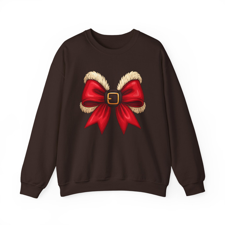Santa Bow Christmas Coquette Holiday Design Sweatshirt S-5XL