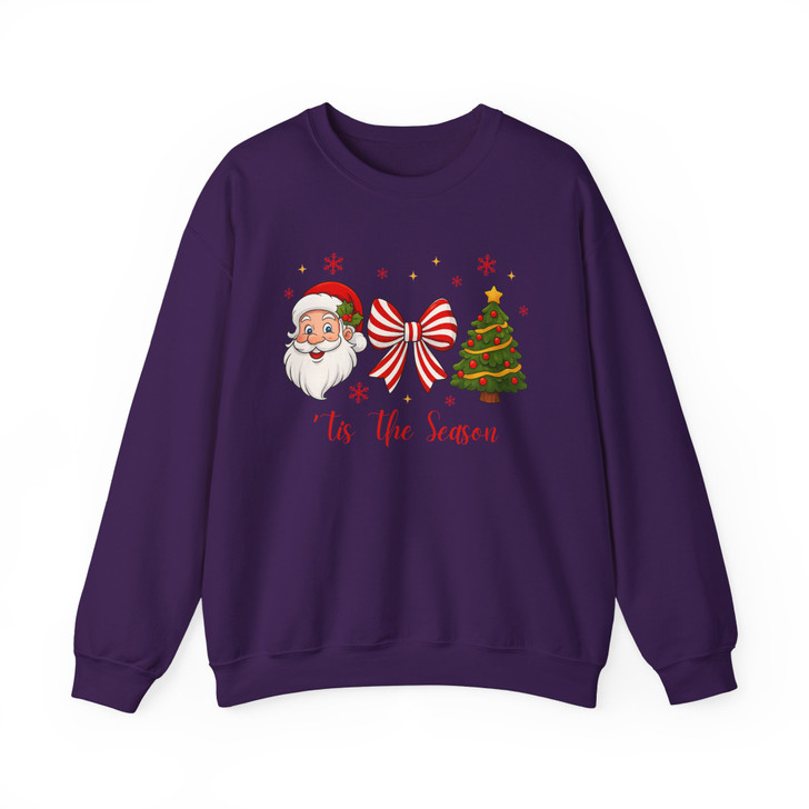 Santa Coquette Bow Candy Cane Christmas Holiday Sweatshirt S-5XL