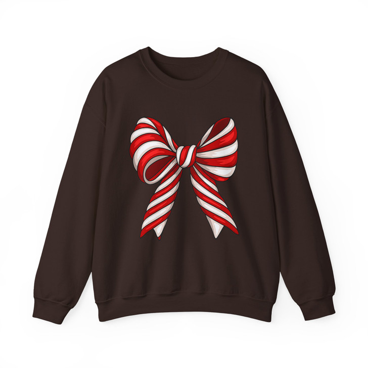 Candy Cane Bow Christmas Coquette New Year Holiday Sweatshirt S-5XL