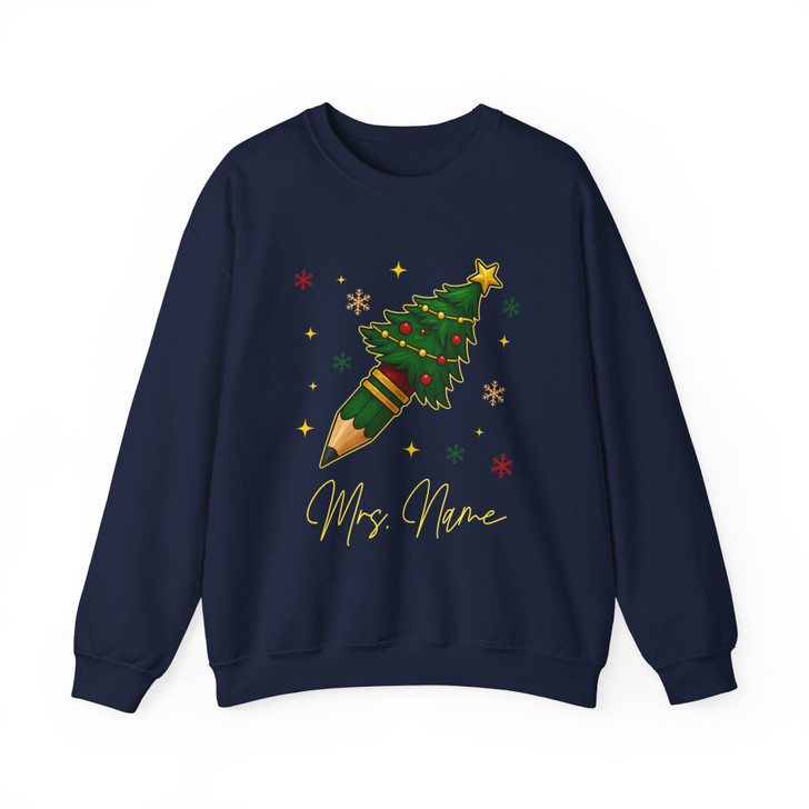 Coquette Christmas Pencil Holiday Teacher Sweatshirt S-5XL