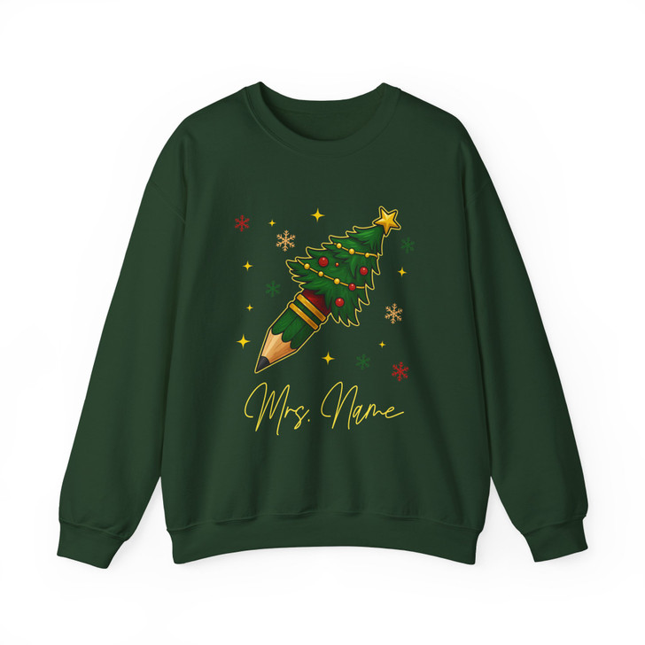 Coquette Christmas Pencil Holiday Teacher Sweatshirt S-5XL