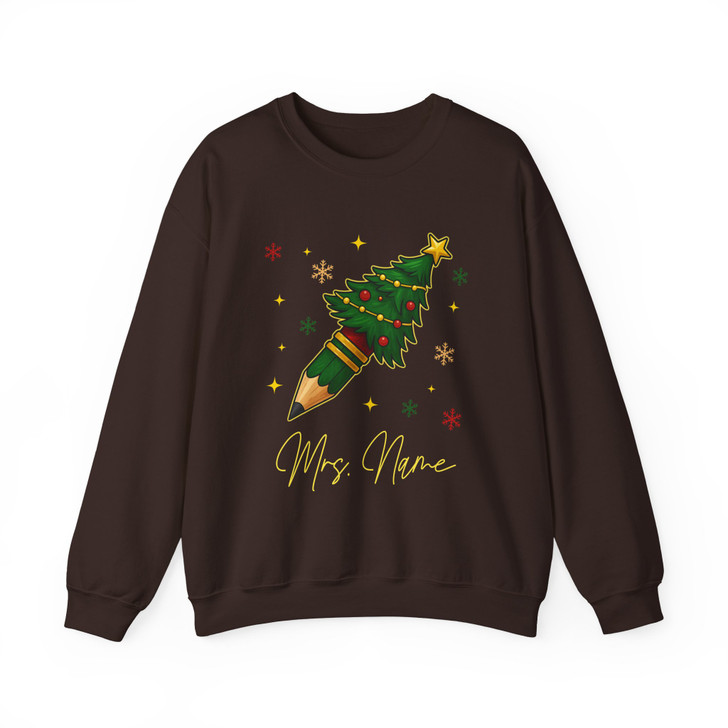 Coquette Christmas Pencil Holiday Teacher Sweatshirt S-5XL