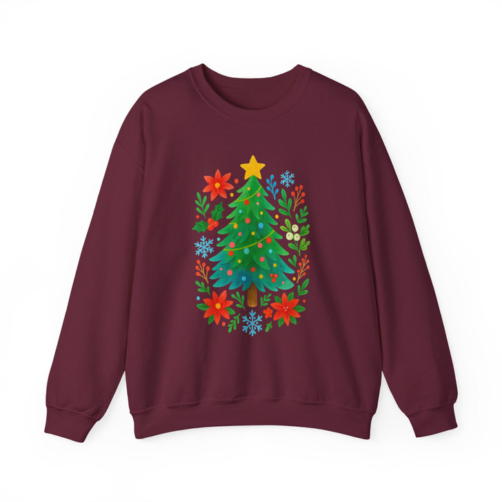 Coquette Christmas Tree Pink Bow Aesthetic Holiday Sweatshirt S-5XL