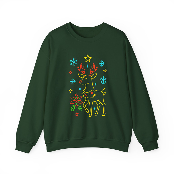 Neon Christmas Tree Coquette Bow Holly Jolly Sweatshirt S-5XL