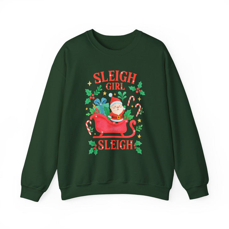 Sleigh Girl Sleigh Retro Christmas Positive Holiday Sweatshirt S-5XL
