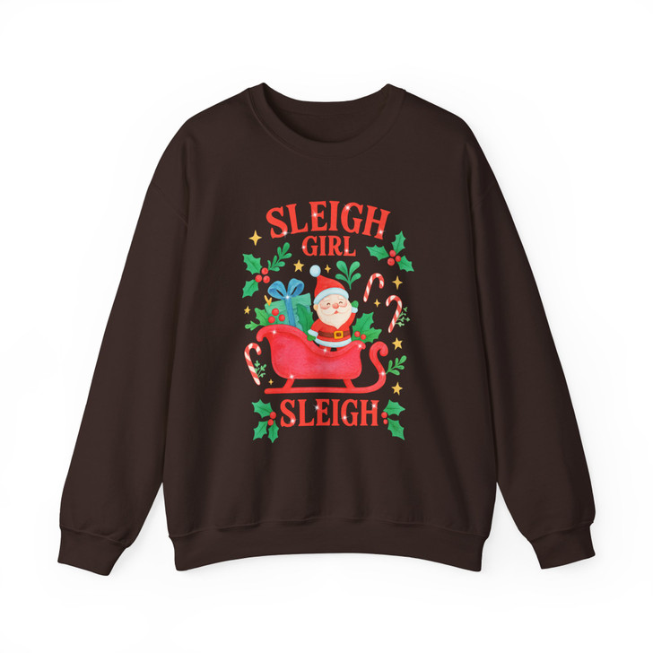 Sleigh Girl Sleigh Retro Christmas Positive Holiday Sweatshirt S-5XL