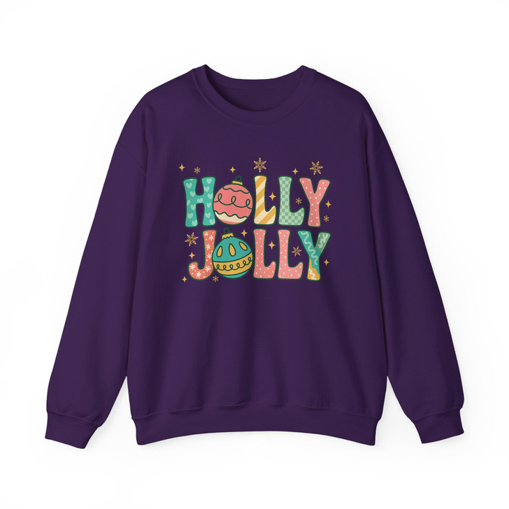 Holly Jolly Christmas Retro Preppy Holiday Sweatshirt S-5XL