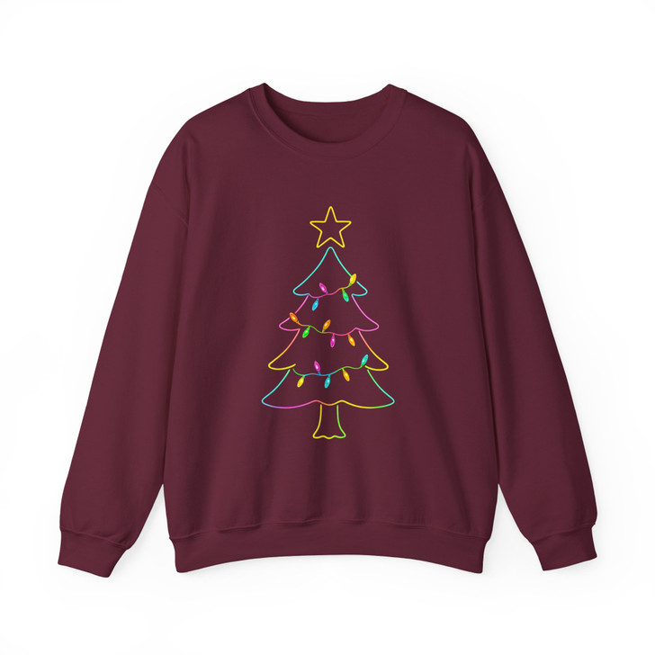 Neon Coquette Christmas Reindeer Colorful Bow Sweatshirt S-5XL