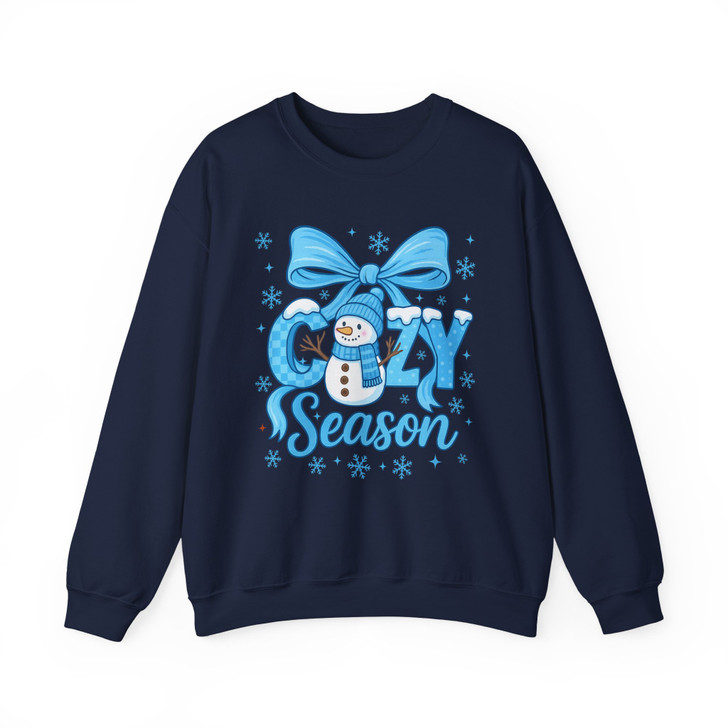 Blue Christmas Snowman Cute Holiday Sweatshirt S-5XL