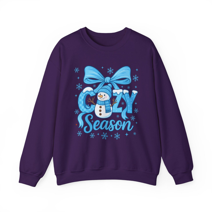Blue Christmas Snowman Cute Holiday Sweatshirt S-5XL