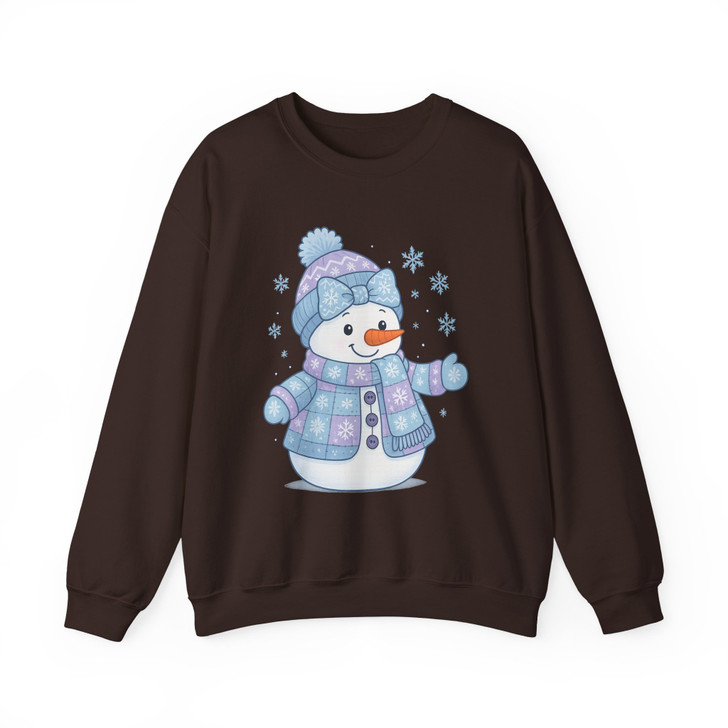 Cute Patchwork Snowman Girly Pink Winter Sweatshirt S-5XL
