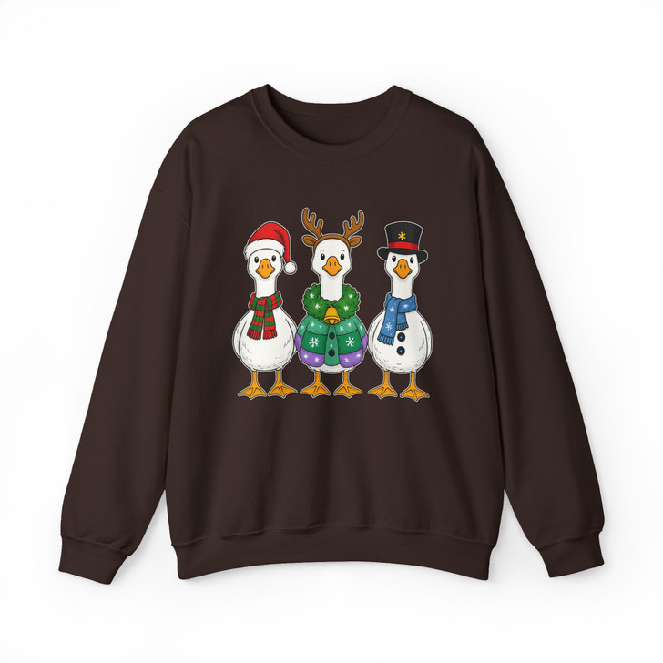 Christmas Goose Coquette Snowman Santa Hat Sweatshirt S-5XL