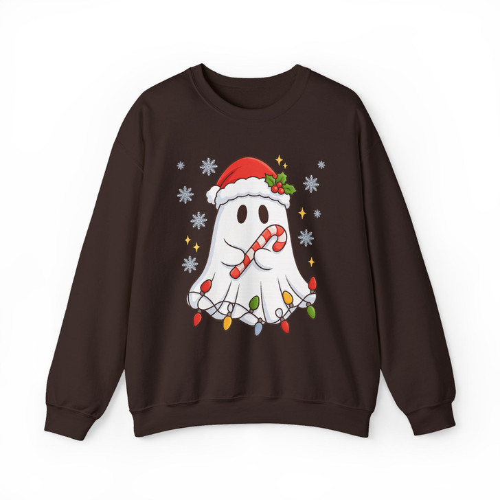 Christmas Ghost Tree Cake Funny Holiday Sweatshirt S-5XL