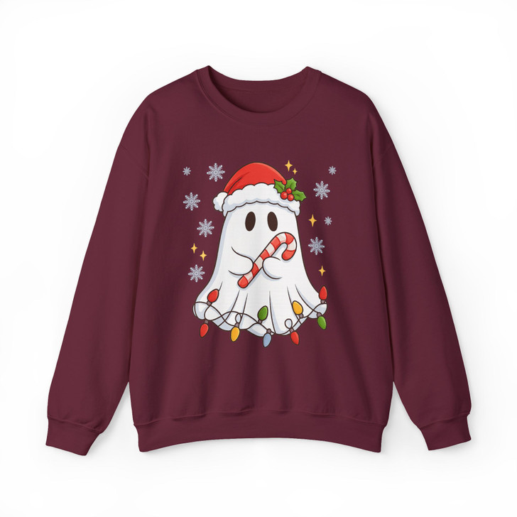 Christmas Ghost Tree Cake Funny Holiday Sweatshirt S-5XL