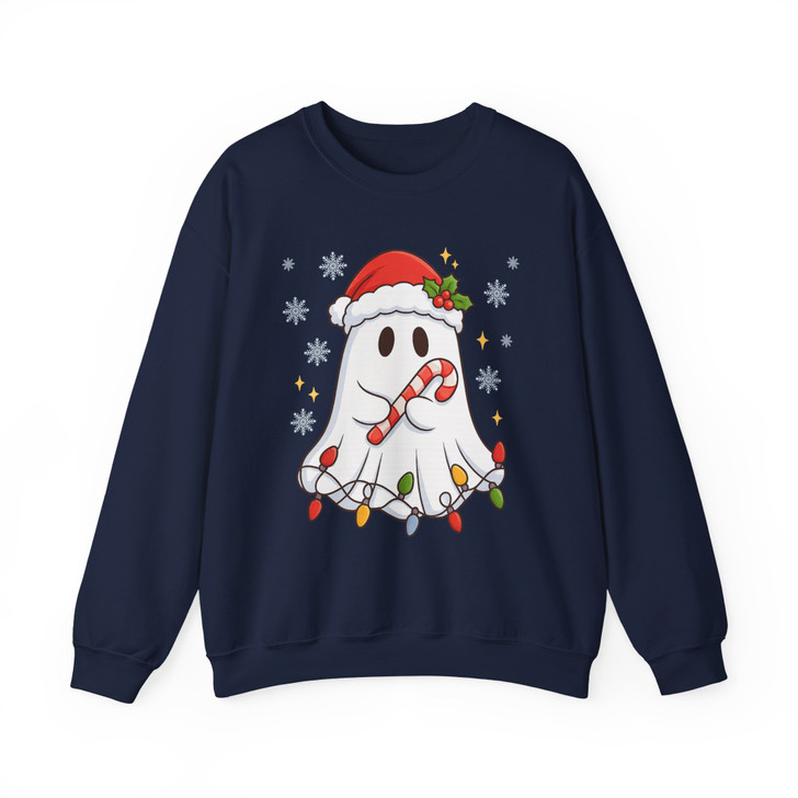 Christmas Ghost Tree Cake Funny Holiday Sweatshirt S-5XL