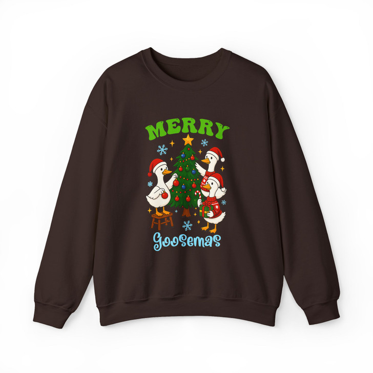 Merry Goosemas Retro Funny Santa Goose Sweatshirt S-5XL