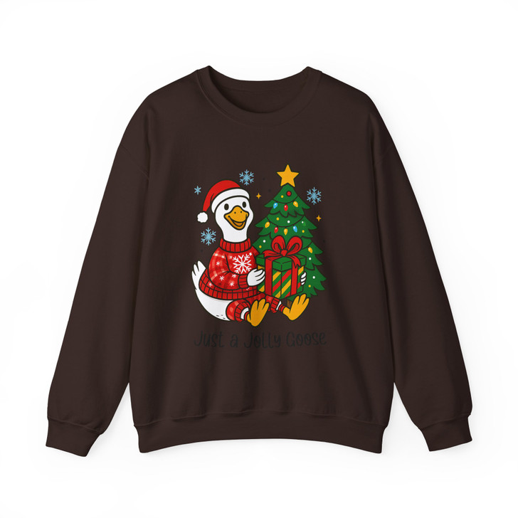 Jolly Christmas Goose Funny Cozy Santa Goose Sweatshirt S-5XL