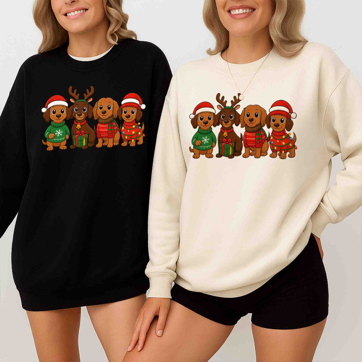 Christmas Dachshund Funny Holiday Dog Sweatshirt S-5XL
