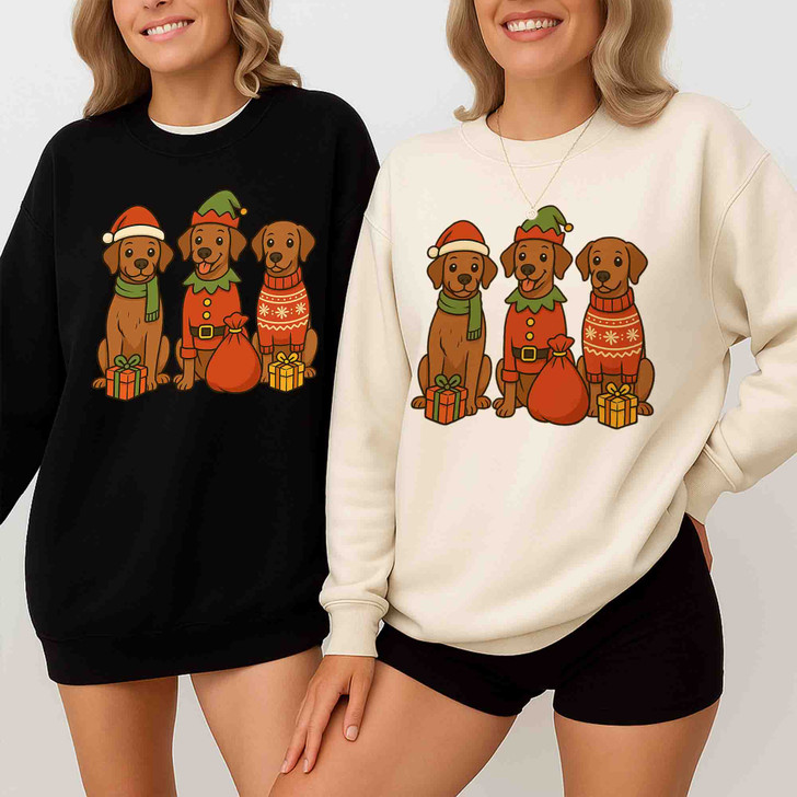 German Shorthaired Pointer Santa Elf Christmas Sweatshirt S-5XL