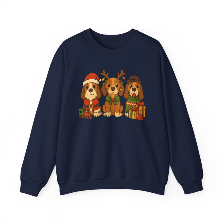 Basset Hound Christmas Santa Lights Sweater Sweatshirt S-5XL