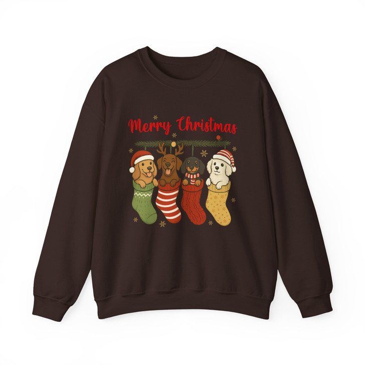 Basset Hound Christmas Santa Hat Funny Sweatshirt S-5XL