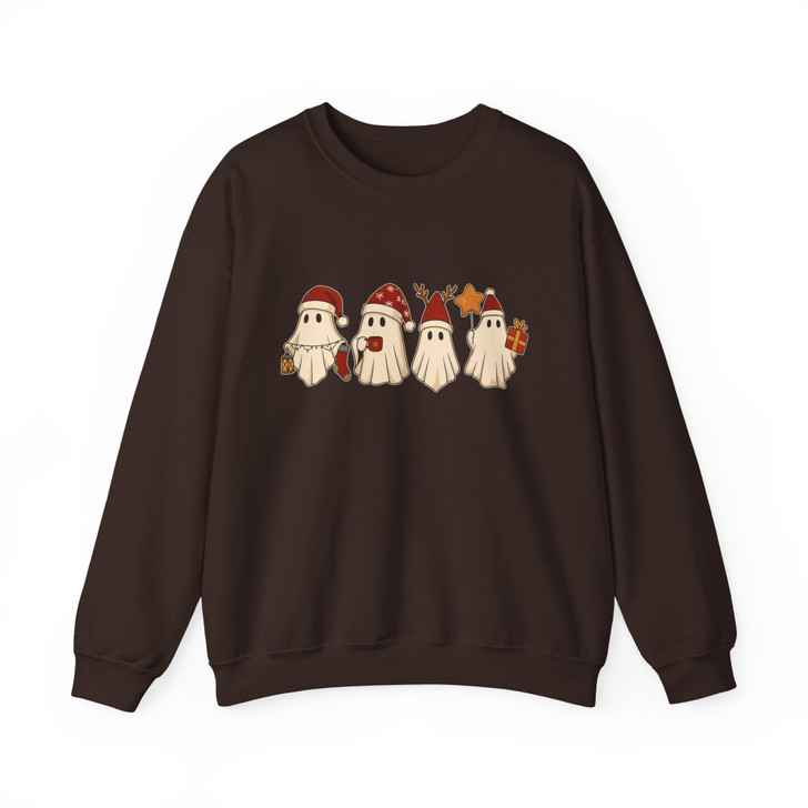 Retro Santa Ghost Cute Xmas Holiday Sweatshirt S-5XL