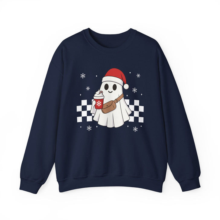 Santa Ghost Boo Xmas Cute Holiday Gift Sweatshirt S-5XL