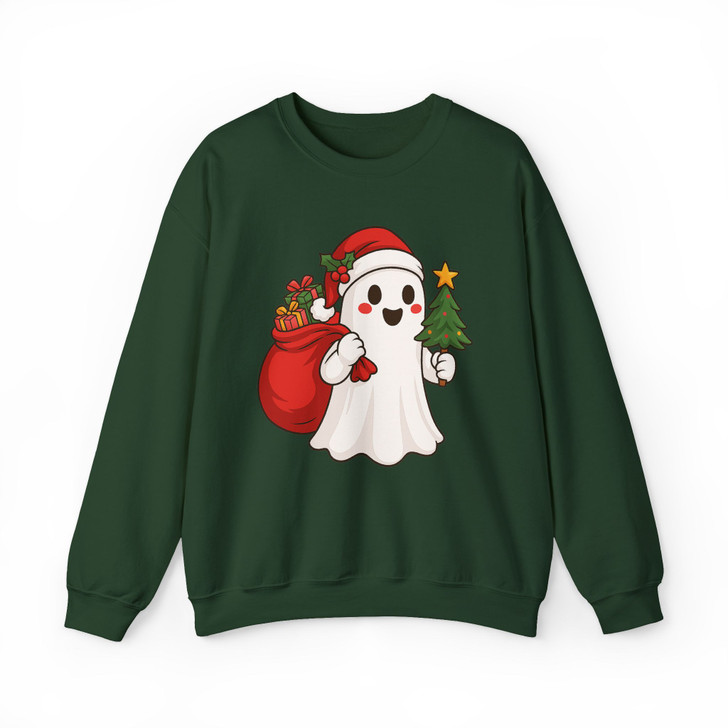 Santa Ghost Holiday Vibes Spooky Sweatshirt S-5XL