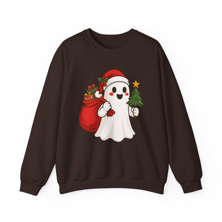 Santa Ghost Holiday Vibes Spooky Sweatshirt S-5XL