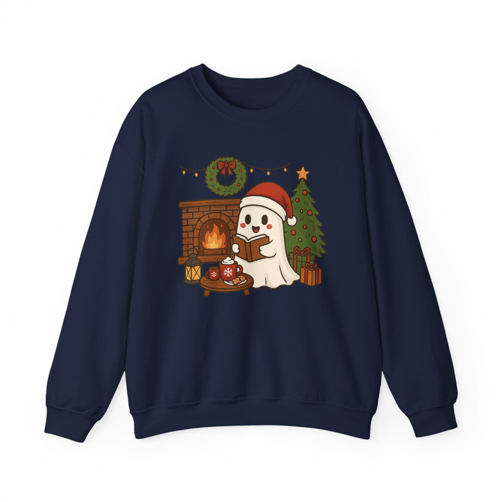 Holiday Ghost Spooky Season Book Lover Sweatshirt S-5XL