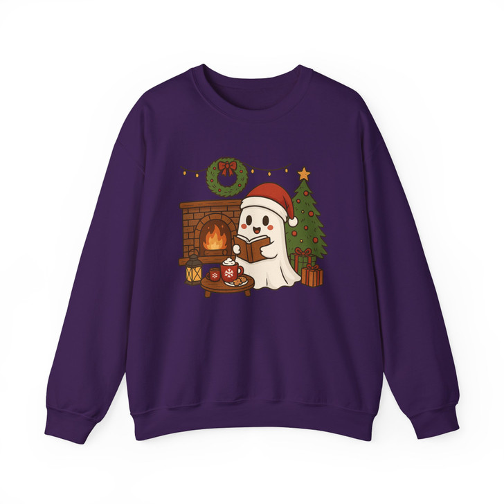 Holiday Ghost Spooky Season Book Lover Sweatshirt S-5XL