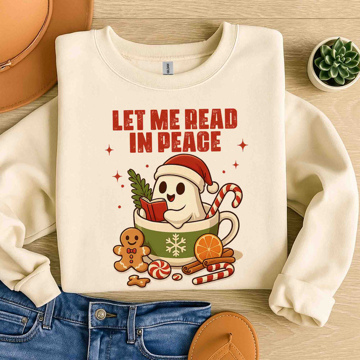 Ghost Reading Spooky Librarian Sweatshirt S-5XL