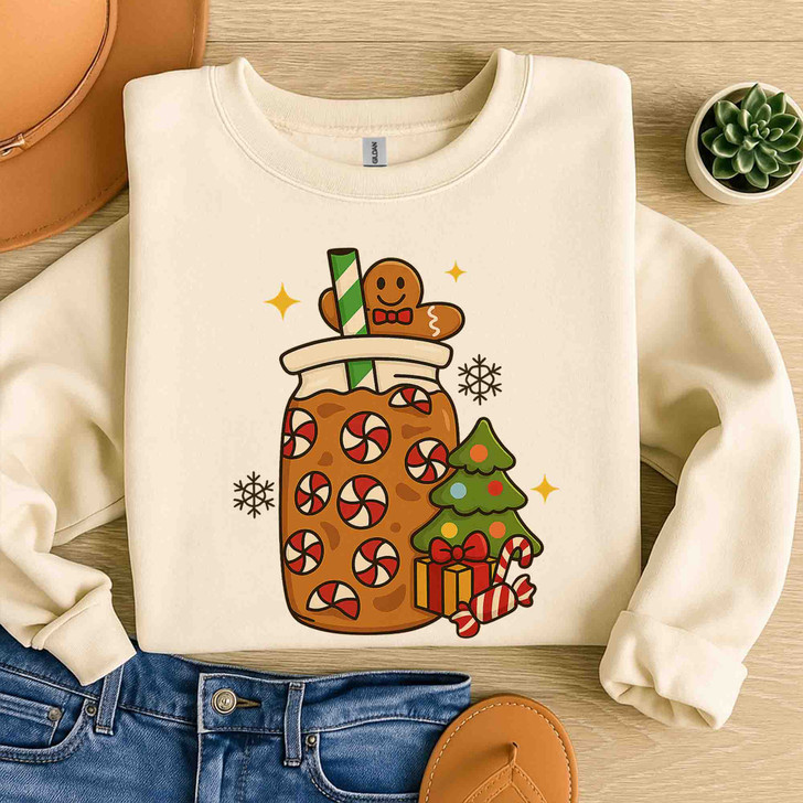 Gingerbread Cookie Cute Holiday Family Matching Sweatshirt S-5XL