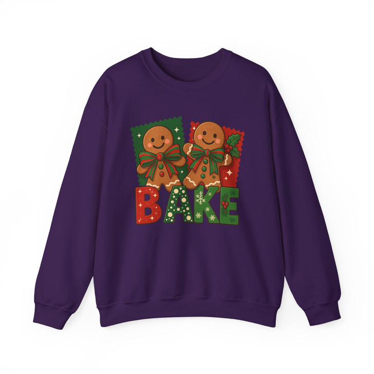 Brushstroke Gingerbread Coquette Bow Festive Baking Sweatshirt S-5XL
