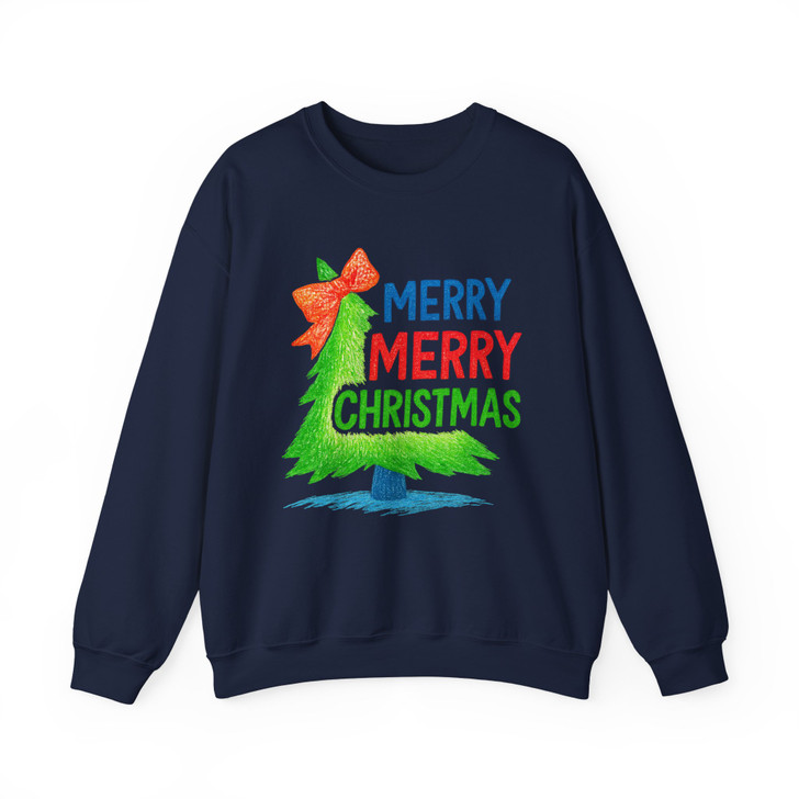 Hand Drawn Coquette Christmas Tree Festive Sweatshirt S-5XL