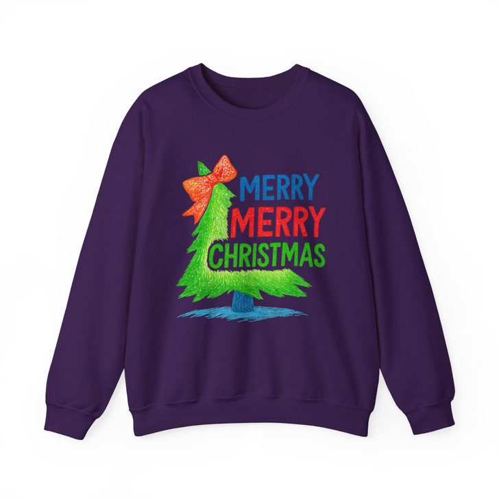 Hand Drawn Coquette Christmas Tree Festive Sweatshirt S-5XL