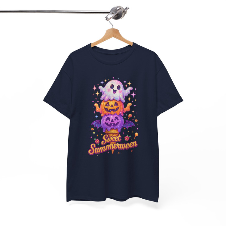 Summerween PNG Jack O’Lantern Ghost Ice Cream Summer T-shirt S-5XL