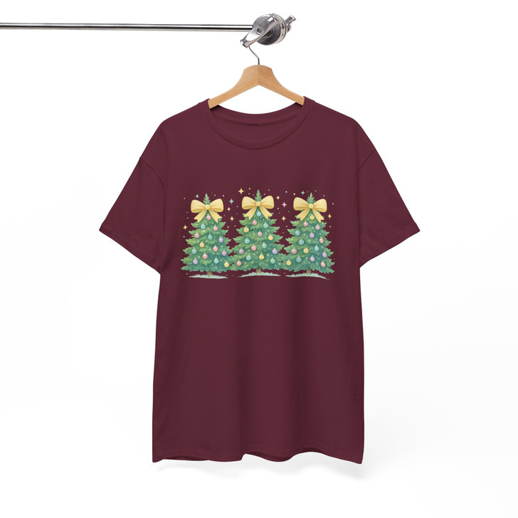 Coquette Christmas Tree Bow Aesthetic Holiday Sublimation T-shirt S-5XL