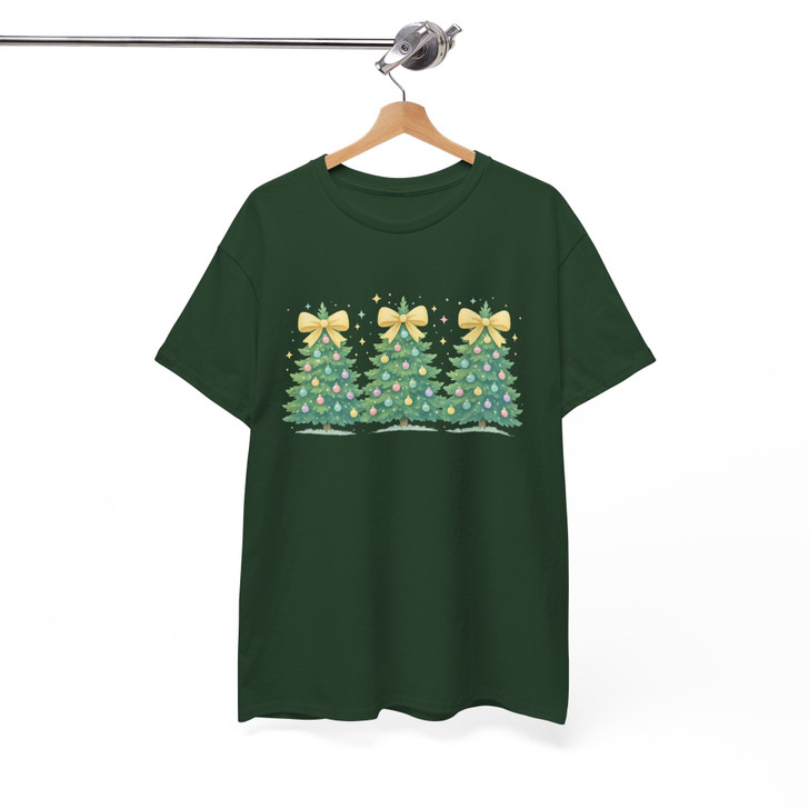 Coquette Christmas Tree Bow Aesthetic Holiday Sublimation T-shirt S-5XL