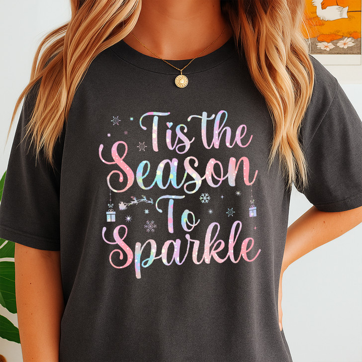 Glitter Christmas Snowflake Cozy Winter Merry Sublimation T-shirt S-5XL