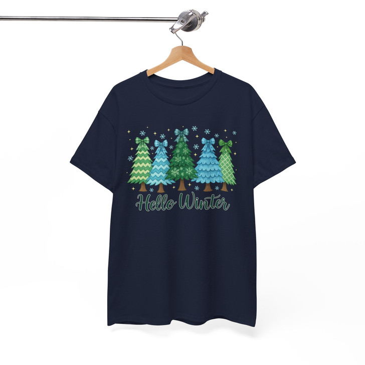Hello Winter Retro Christmas Winter Sublimation Cozy Season T-shirt S-5XL
