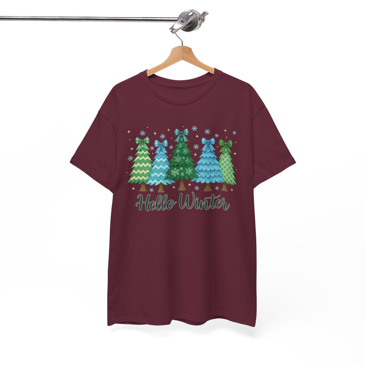 Hello Winter Retro Christmas Winter Sublimation Cozy Season T-shirt S-5XL