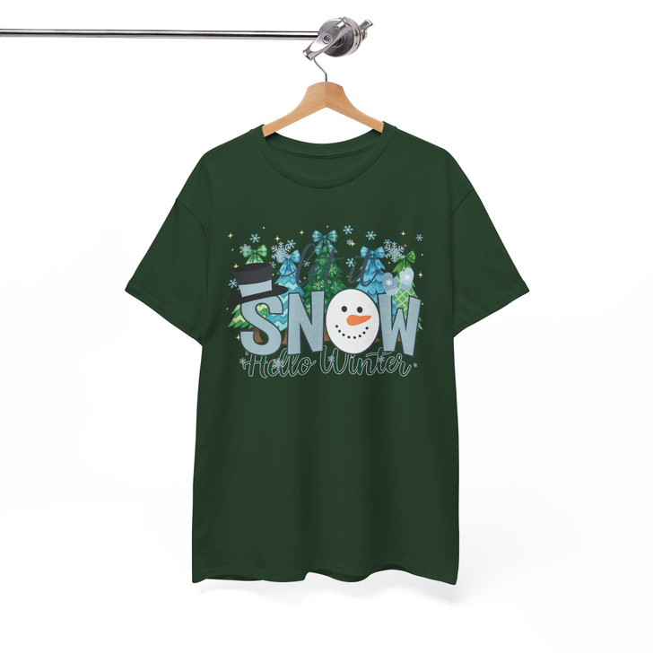 Let It Snow Winter Christmas Snowman Sublimation T-shirt S-5XL