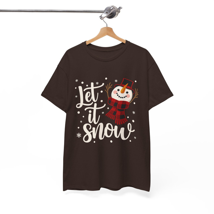 Snowman Let It Snow Christmas Cricut Holiday T-shirt S-5XL