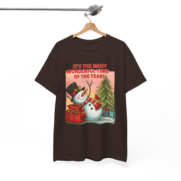 Funny Christmas Snowman Let It Snow Xmas Tree Clipart T-shirt S-5XL