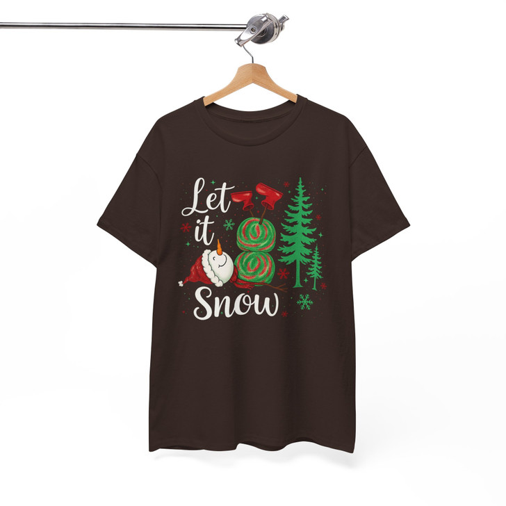 Snowman Christmas Preppy Holiday Stars Let It Snow T-shirt S-5XL