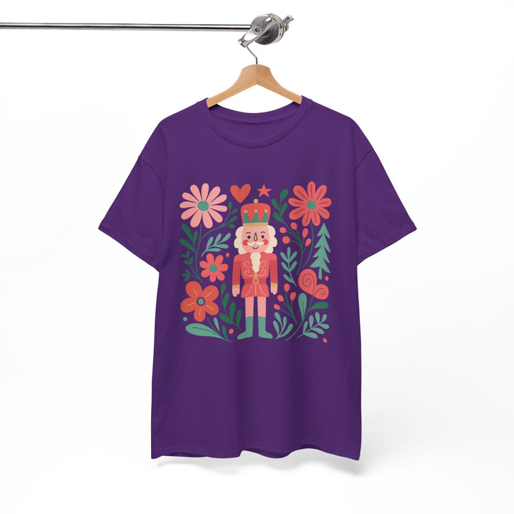 Boho Floral Nutcracker Holiday Christmas Preppy Festive T-shirt S-5XL